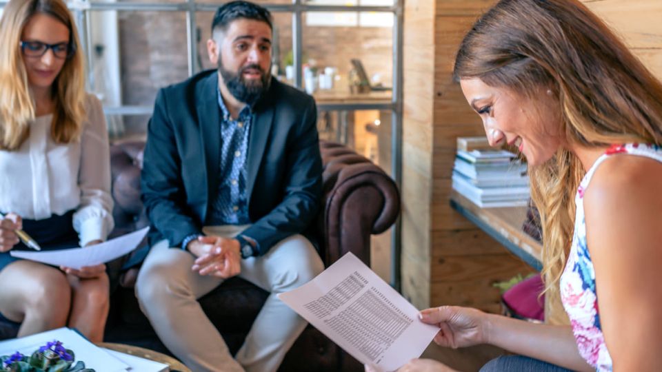 A couple receiving ILA before a property transaction.